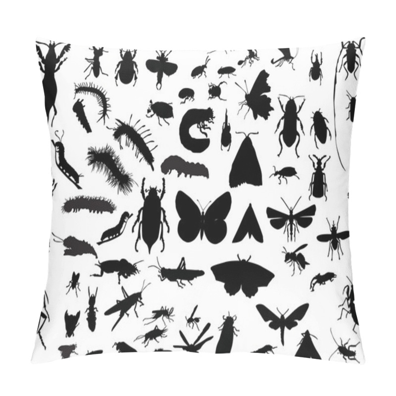 Personality  Many Different Isolated Insects Pillow Covers