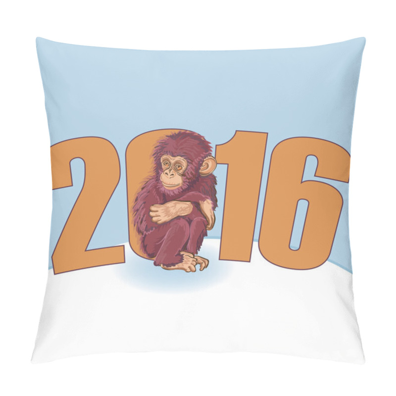 Personality  Year Of The Monkey. Beautiful Hand Drawn Monkey Pillow Covers