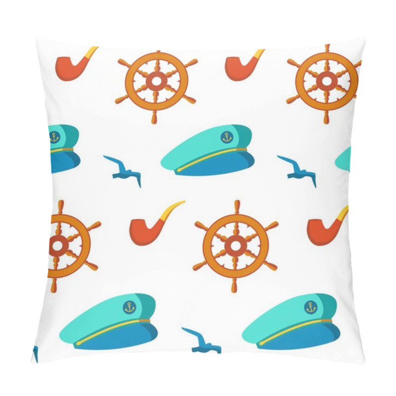 Personality  Seamless Patterns Nautical Elements Vector Pillow Covers