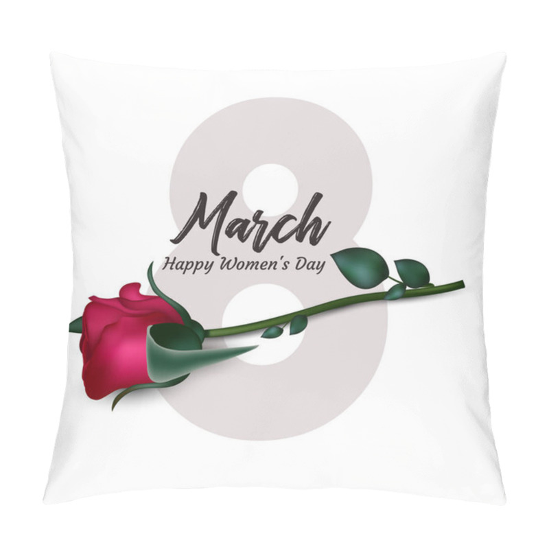 Personality  8 March. International Women's Day. Number 8 With Text On Background. Vector Illustration. Pillow Covers