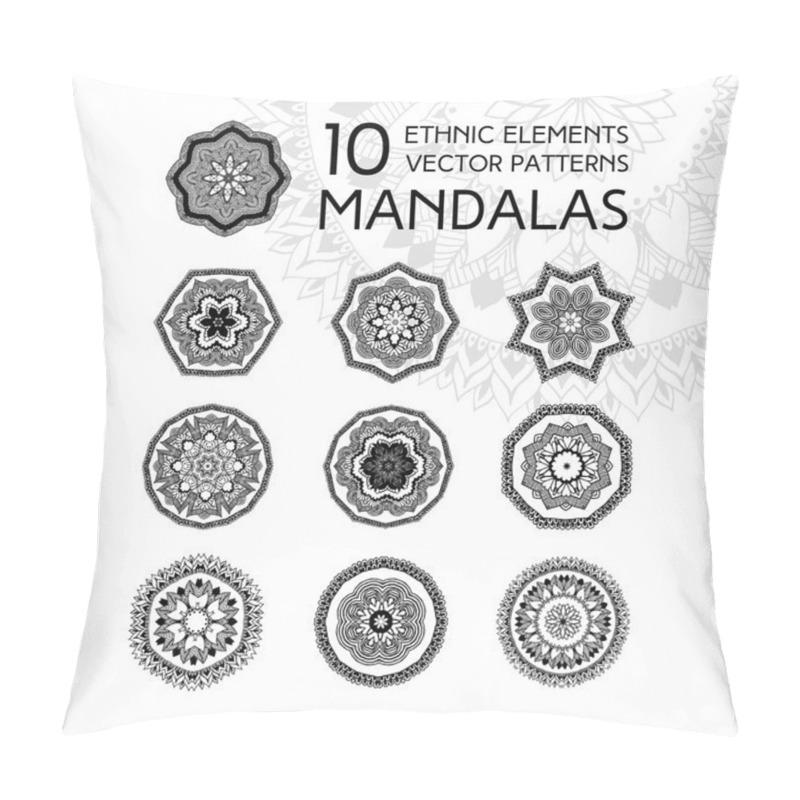 Personality  Set Of Black And White Mandalas Pillow Covers