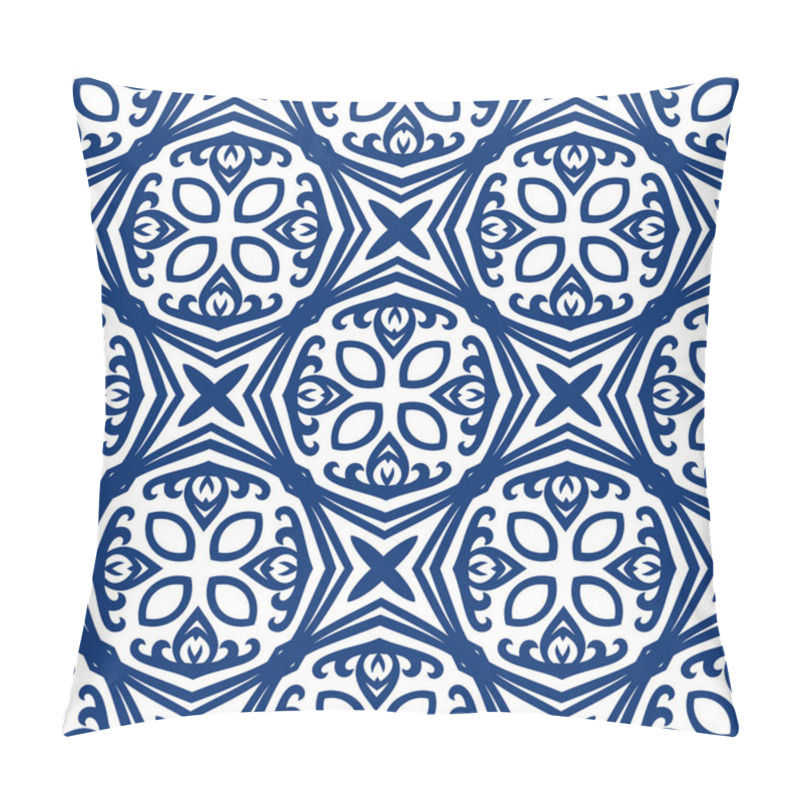 Personality  Blue Arabesque Pattern Pillow Covers