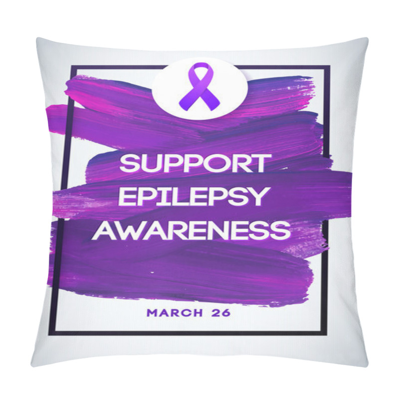 Personality  Purple Day Global Day Of Epilepsy Awareness. Stroke Violet Vector Illustration White Background. Perfect For Badges, Banners, Ads, Flyers, Social Campaign, Charity Events On Epilepsy Problem Pillow Covers