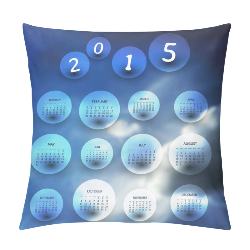 Personality  Calendar 2015 - Template Illustration With Blurred Background Pillow Covers