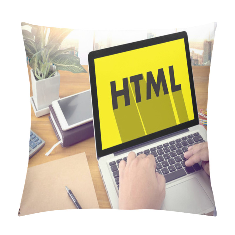 Personality  Learn HTML, Web Development And Web Design,  Trendy Long Shadow  Pillow Covers