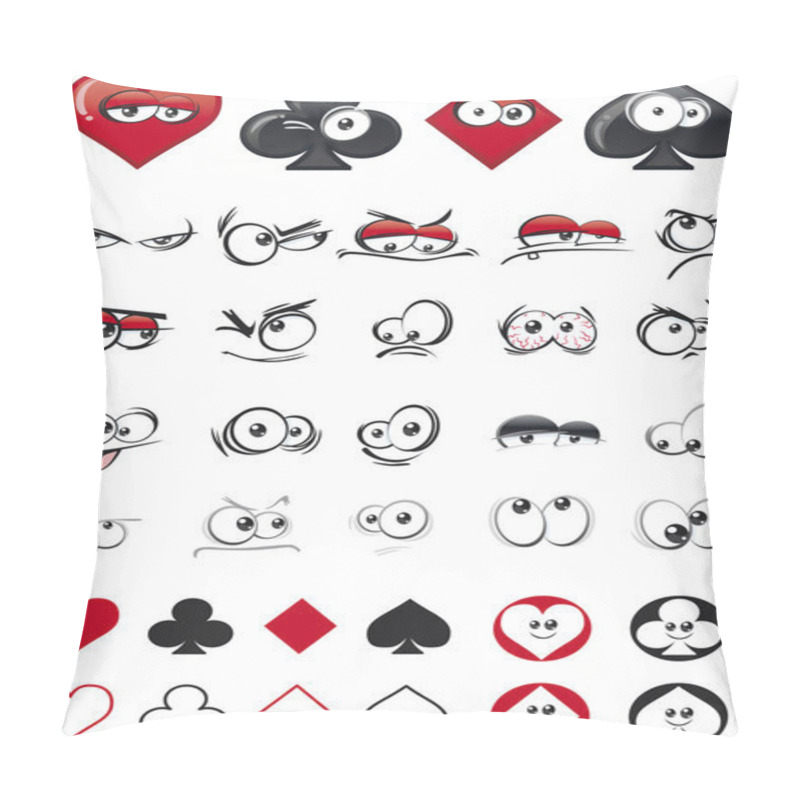 Personality  Cartoon Playing Card Faces Pillow Covers