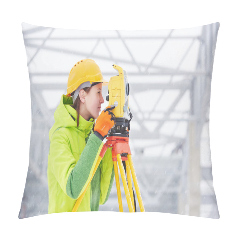 Personality  Surveyor Works With Theodolite Pillow Covers