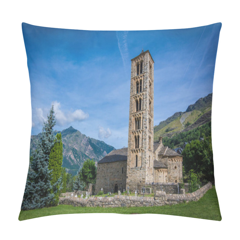 Personality  Belfry And Church Of Sant Climent De Taull, Catalonia, Spain. Catalan Romanesque Churches Of The Vall De Boi Are Declared A UNESCO World Heritage Site Ref 988 Pillow Covers