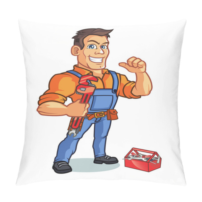 Personality  Plumber Mascot Pillow Covers