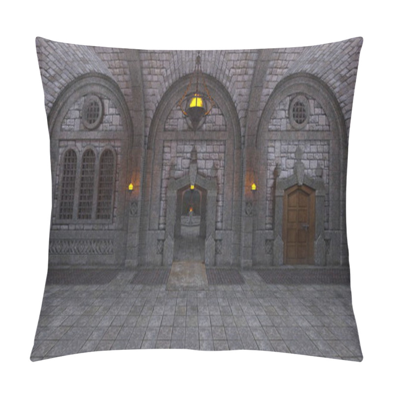 Personality  Underground Fortress / 3D CG Rendering Of The Underground Fortress. Pillow Covers