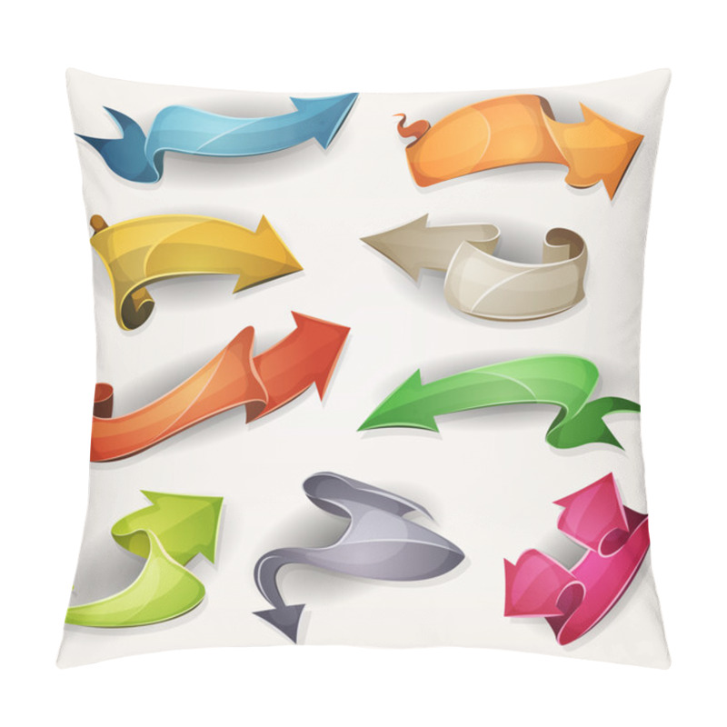 Personality  Comic Arrows And Parchment Banners For Game Ui Pillow Covers