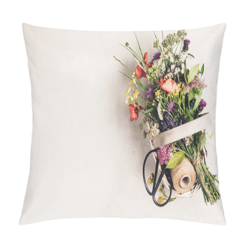 Personality  Bouquet Of Wild Flowers In A Basket Pillow Covers