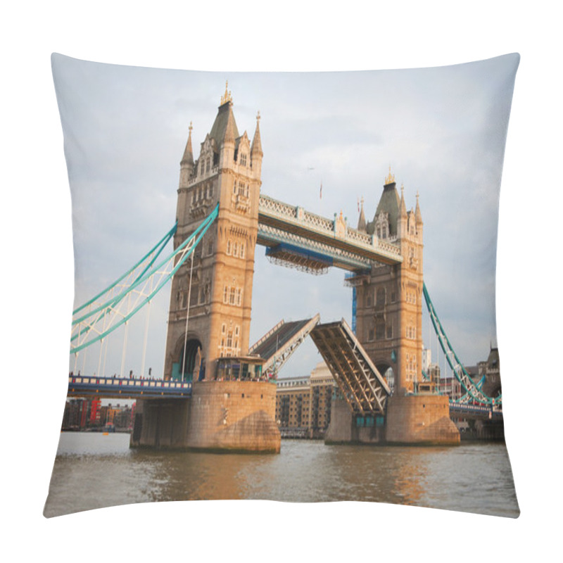 Personality  London Tower Bridge With Open Gates At Sunset Pillow Covers