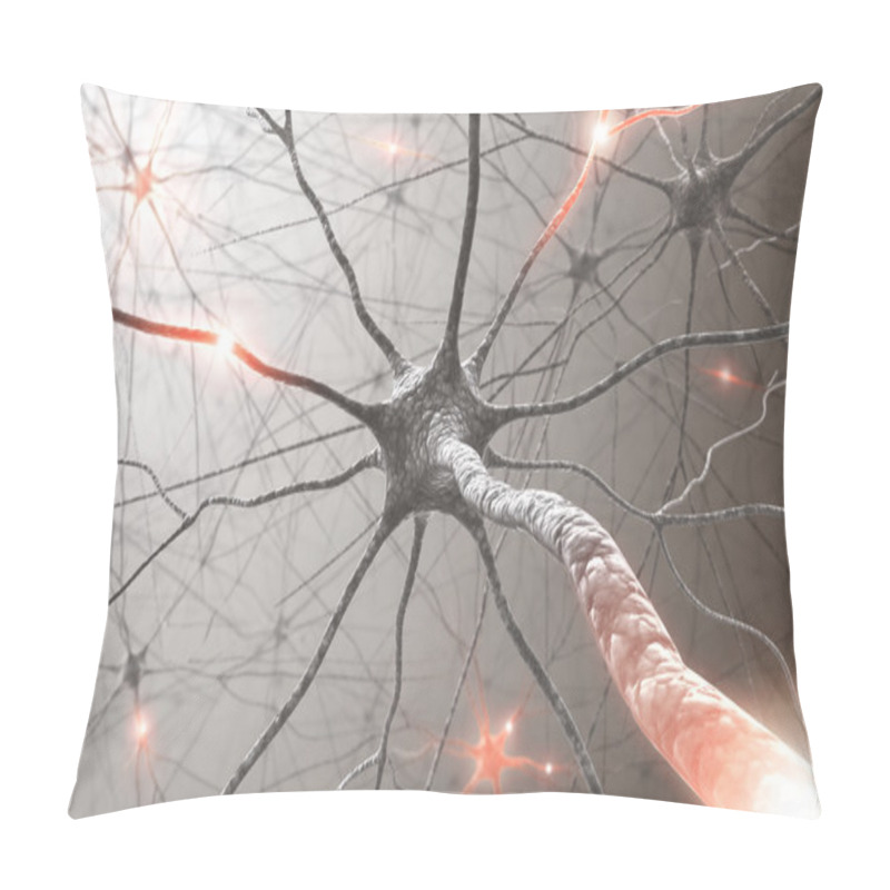 Personality  Brain With Nervous System And Neuron Pillow Covers