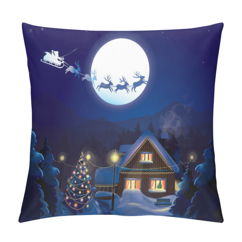 Personality  Santa Claus Sleigh, Vector Pillow Covers