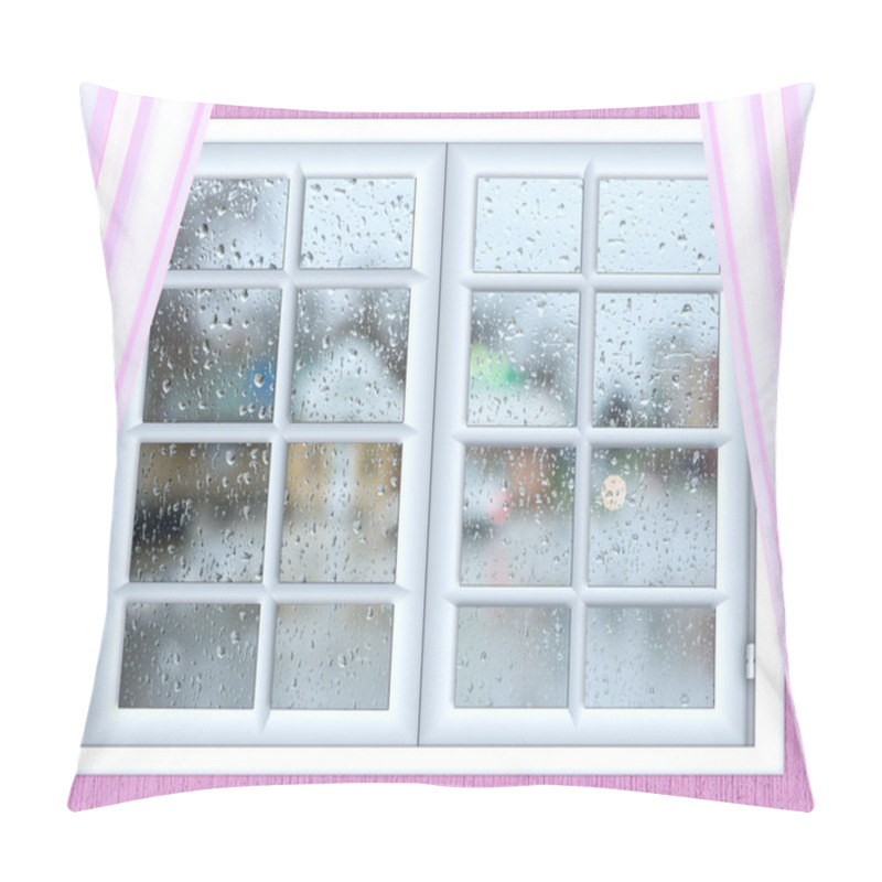 Personality  Window Glass With A Drop Of Rain Pillow Covers