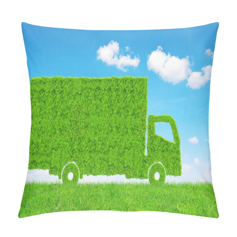 Personality  Green Truck In Grass. Pillow Covers