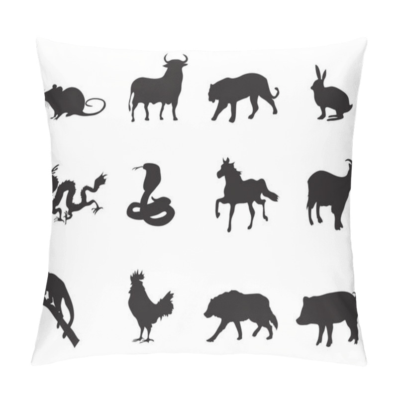 Personality  Chinese Horoscope Icons Pillow Covers