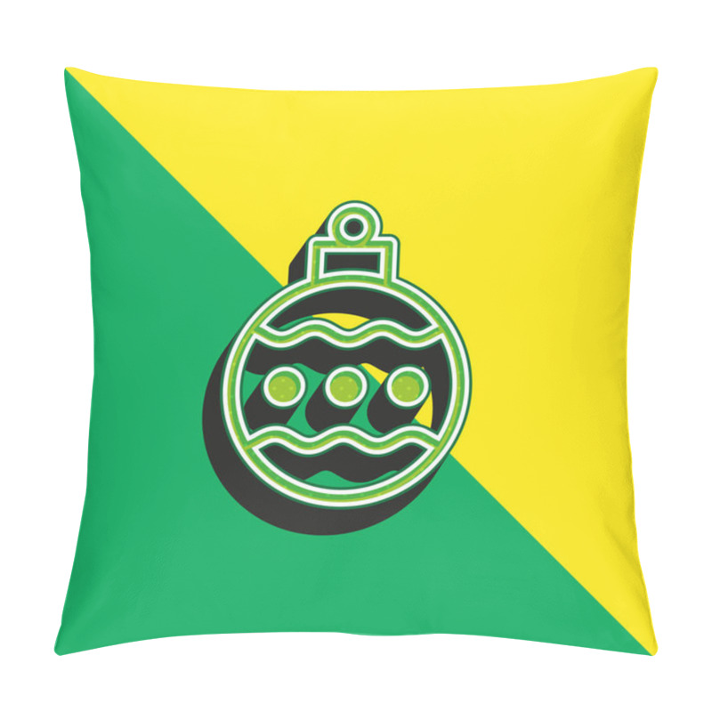 Personality  Bauble Green And Yellow Modern 3d Vector Icon Logo Pillow Covers