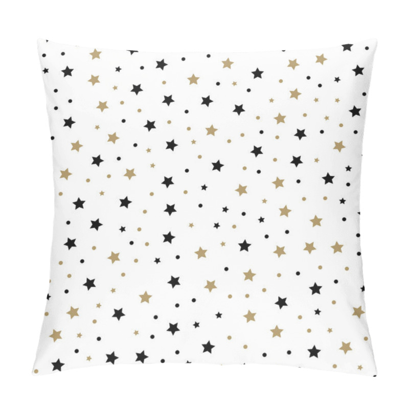 Personality  Seamless Pattern With Little Rounded Back Stars, Dots And Circles On White Background. Vector Pillow Covers