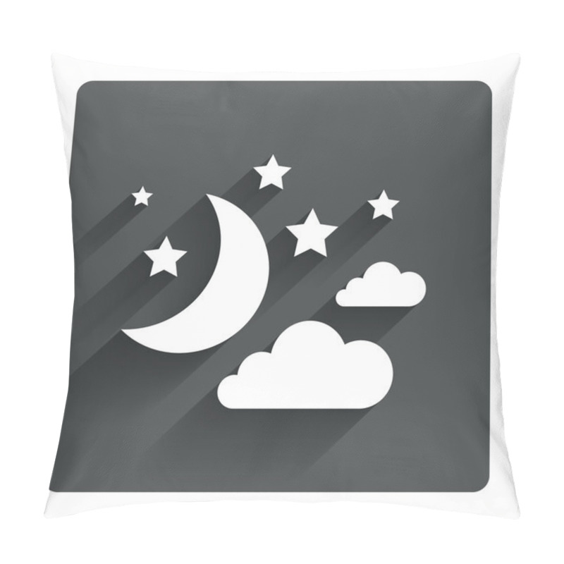 Personality  Moon, Clouds And Stars Sign Icons Pillow Covers