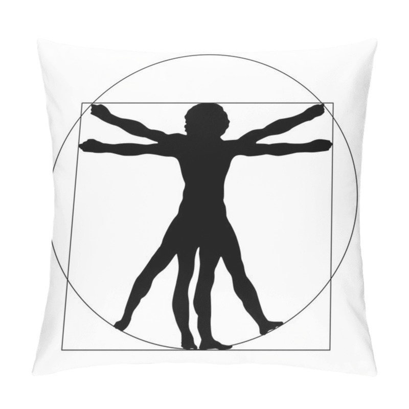 Personality  Vetruvian Man Silhouette Pillow Covers