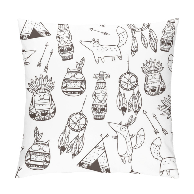 Personality  Vector Pattern With Indian Elements. Pillow Covers