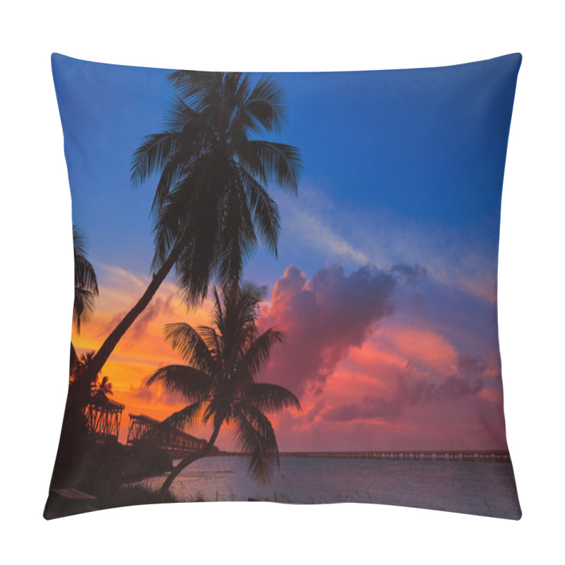 Personality  Florida Keys Old Bridge Sunset At Bahia Honda Pillow Covers