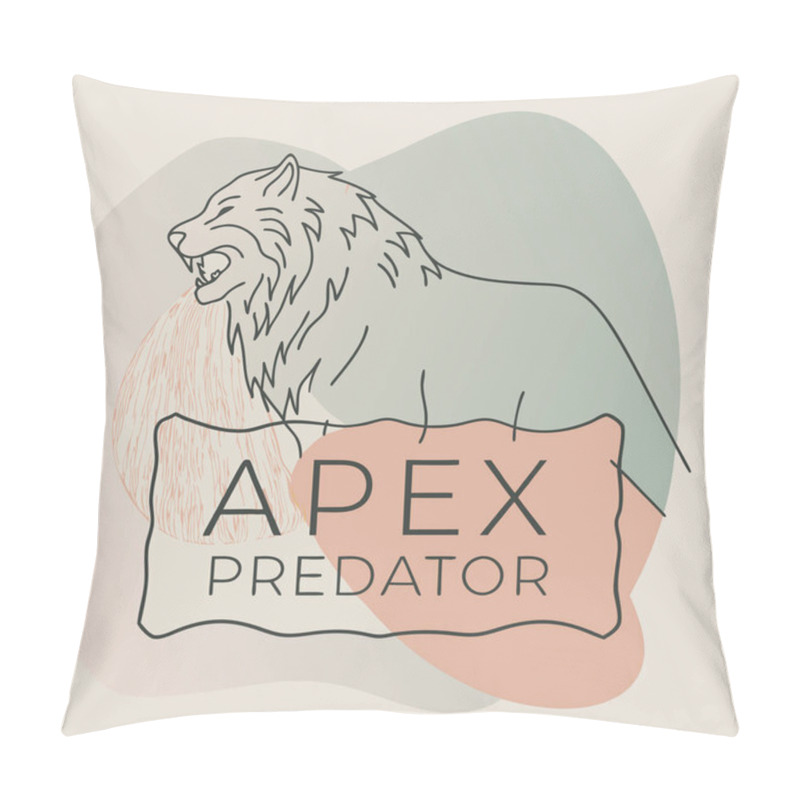 Personality  Apex Predator Logo Design Fierce Lion Emblem With Bold Typography Pillow Covers