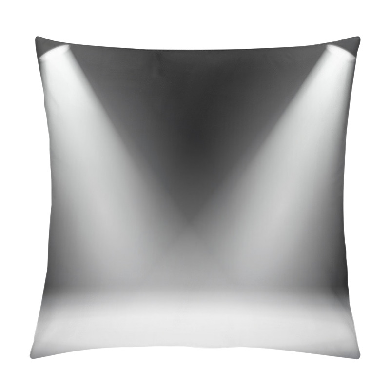 Personality  Dark Background With Spotlights Light. Studio. Pillow Covers