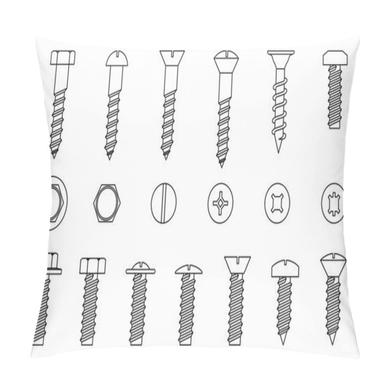 Personality  Set Of Screws Pillow Covers