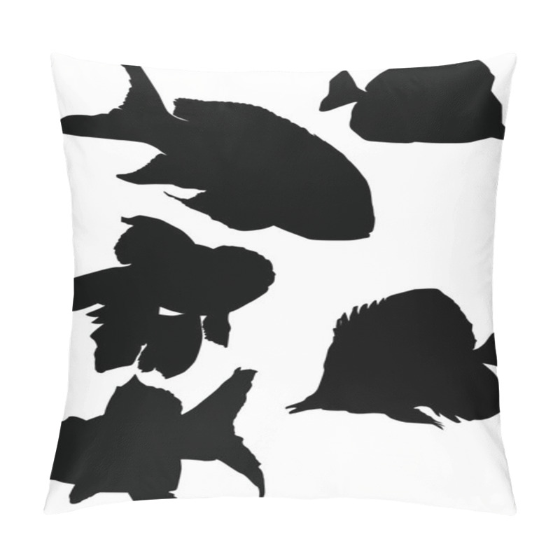 Personality  Exotic Fish Silhouettes Pillow Covers