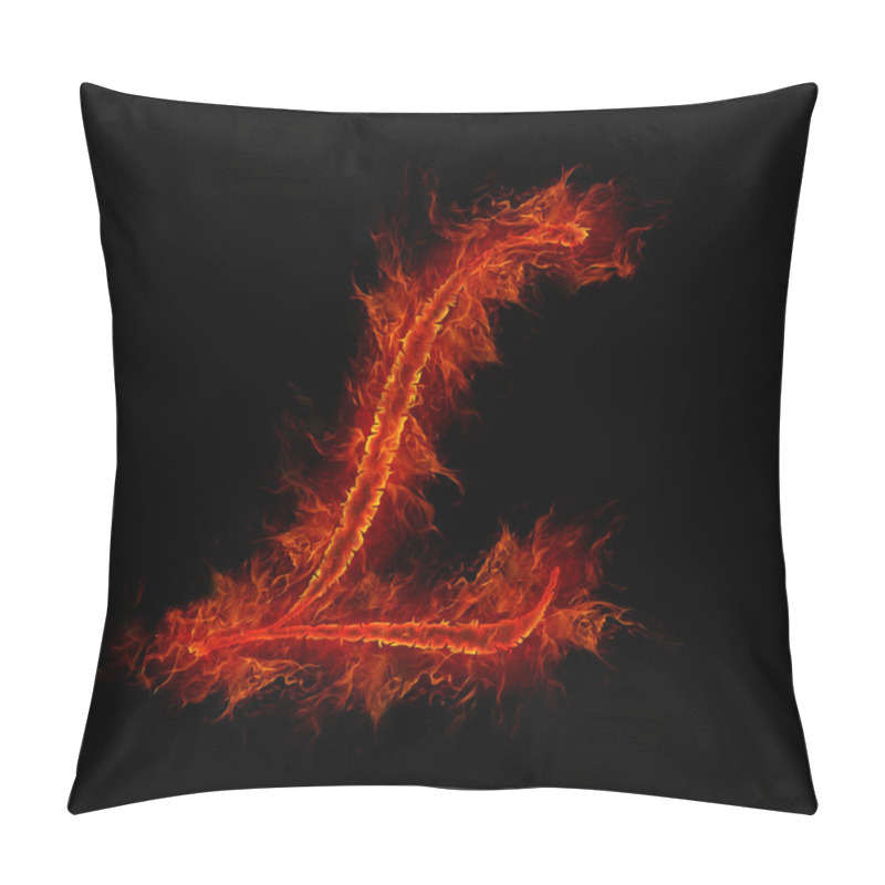 Personality  Fire Font. Letter L From Alphabet Pillow Covers