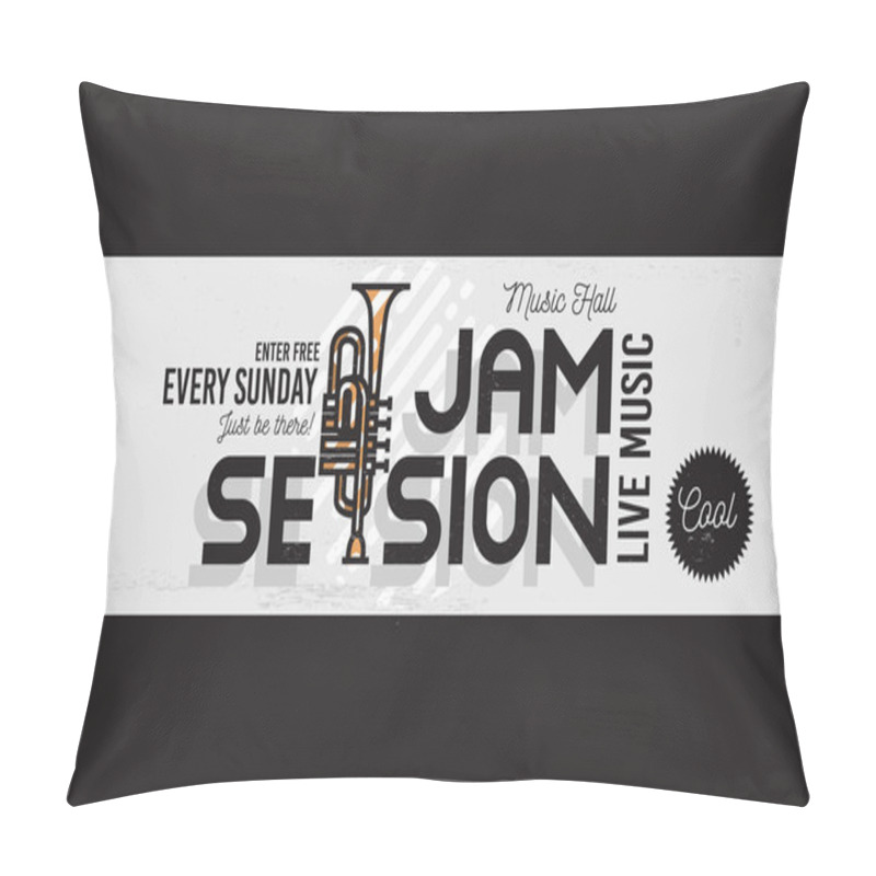 Personality  Jam Session Minimalistic Cool Line Art Event Music Website Cover Pillow Covers