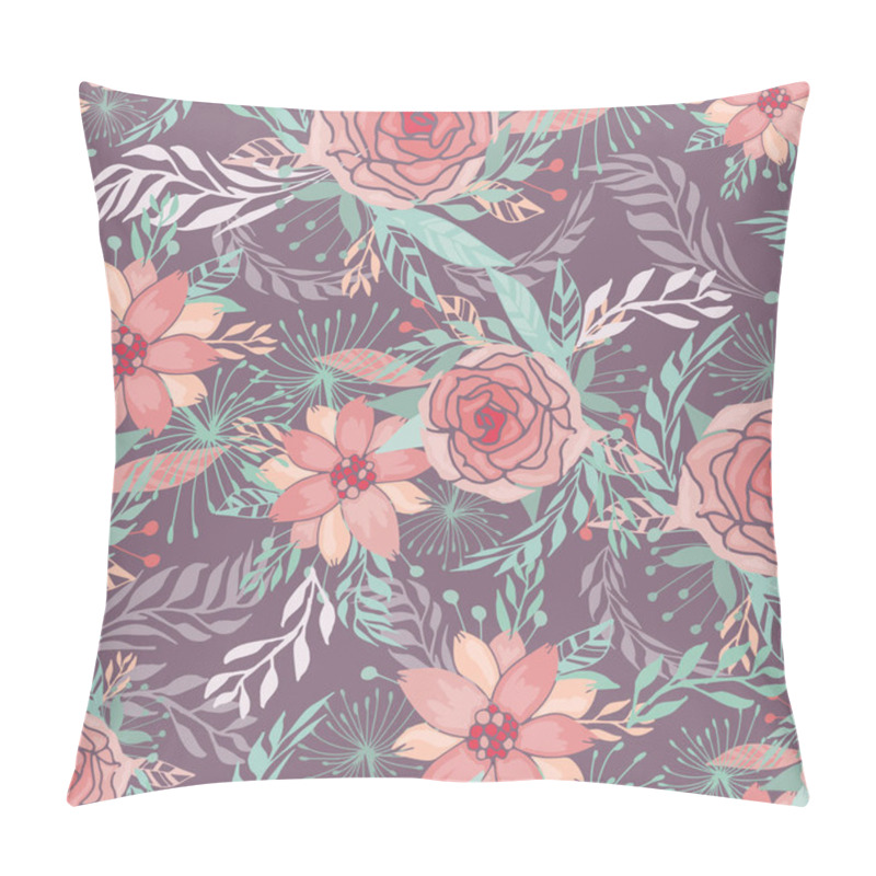 Personality  Seamless Floral Pattern With Roses Pillow Covers