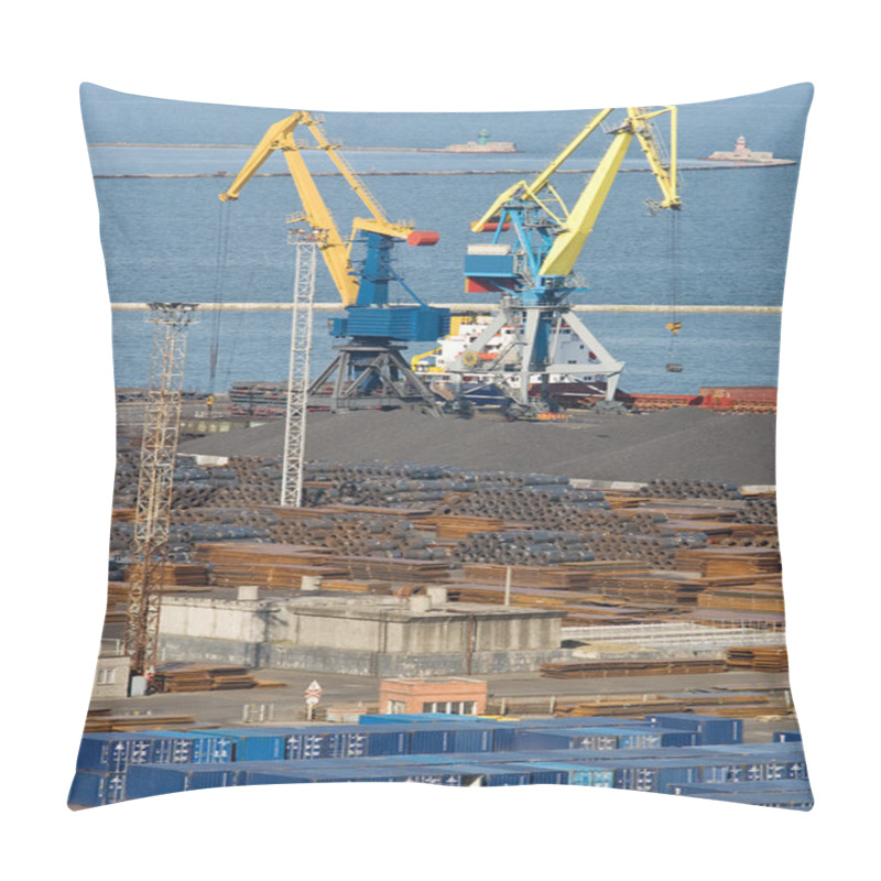 Personality  Commercial Dock And Level Luffing Cranes Pillow Covers