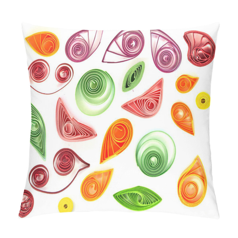 Personality  Set Of Different Elements For Quilling Isolated On White Background Pillow Covers