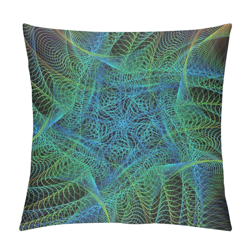 Personality  Abstract Green Fractal Art Design Background Pillow Covers