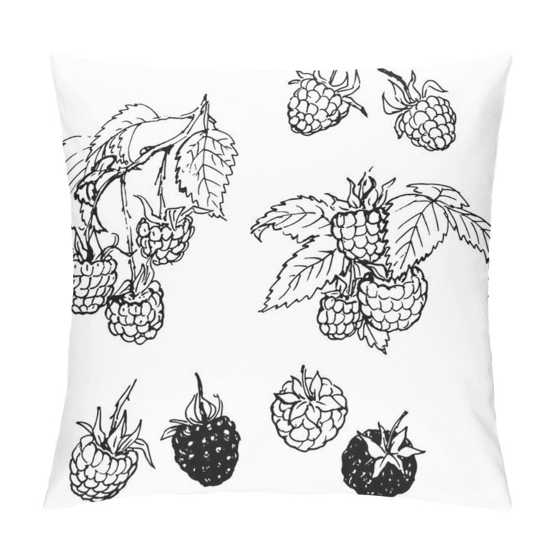 Personality  Raspberry Berries, Leaves Pillow Covers