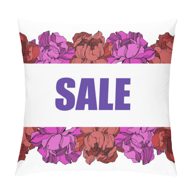 Personality  Vector Peony Floral Botanical Flowers. Black And White Engraved  Pillow Covers