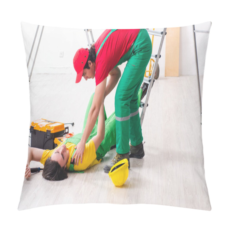 Personality  Injured Worker And His Workmate  Pillow Covers