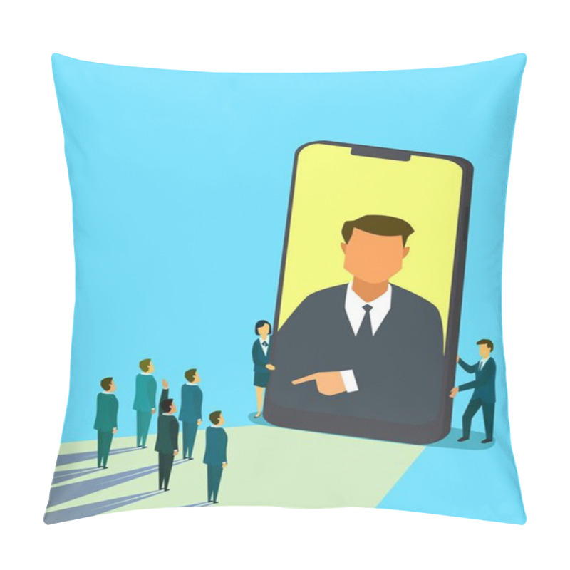 Personality  Business People Waiting For Job Interview. Pillow Covers