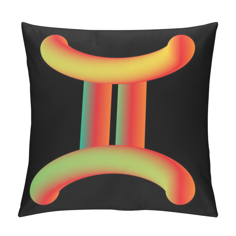 Personality  Vector Astrological Mystical Diagram Symbol -Sigh Of  Gemini Or Twins Pillow Covers