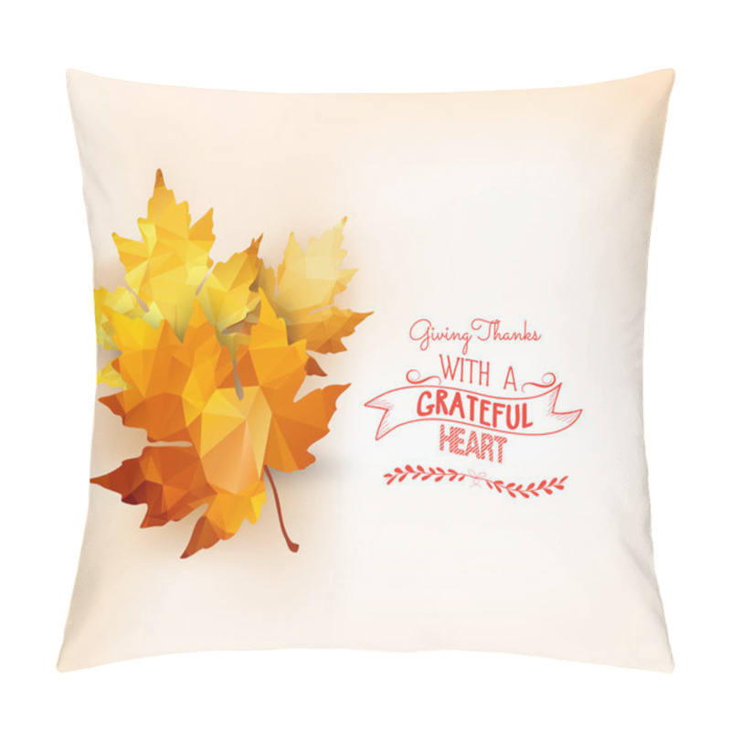 Personality  Autumn Background With Geometrical Leaves Pillow Covers