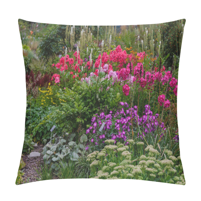 Personality  Flowers In The Autumn Garden. Flowering Perennials In The Garden Or Park Pillow Covers