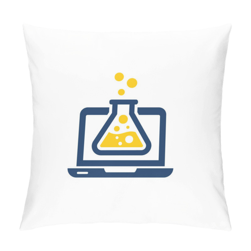 Personality  Lab Flask Icon Logo Design Element. Vector Illustration Pillow Covers