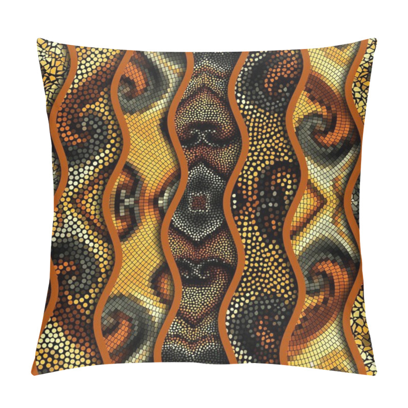 Personality  Relief Waves Of Ornamental Mosaic Tile Patterns Pillow Covers