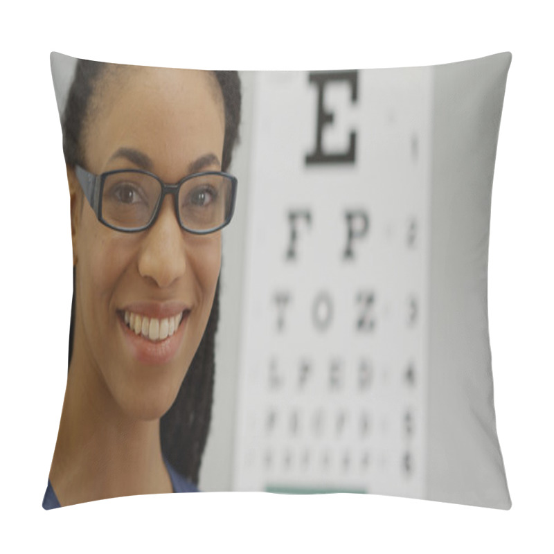 Personality  Woman Trying On Her New Glasses Pillow Covers