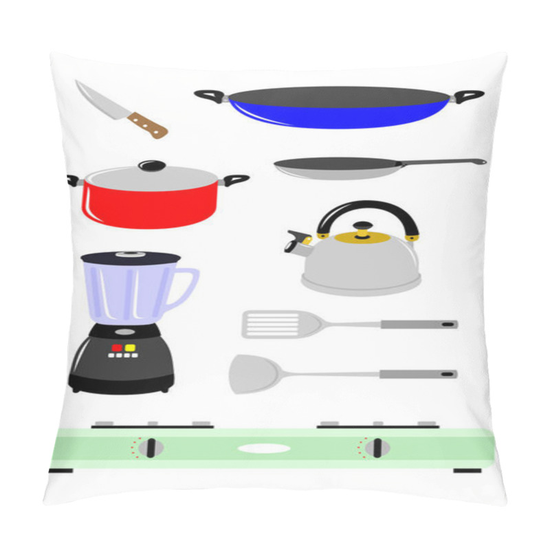 Personality  Various Tools And Items For Cooking In The Kitchen Pillow Covers