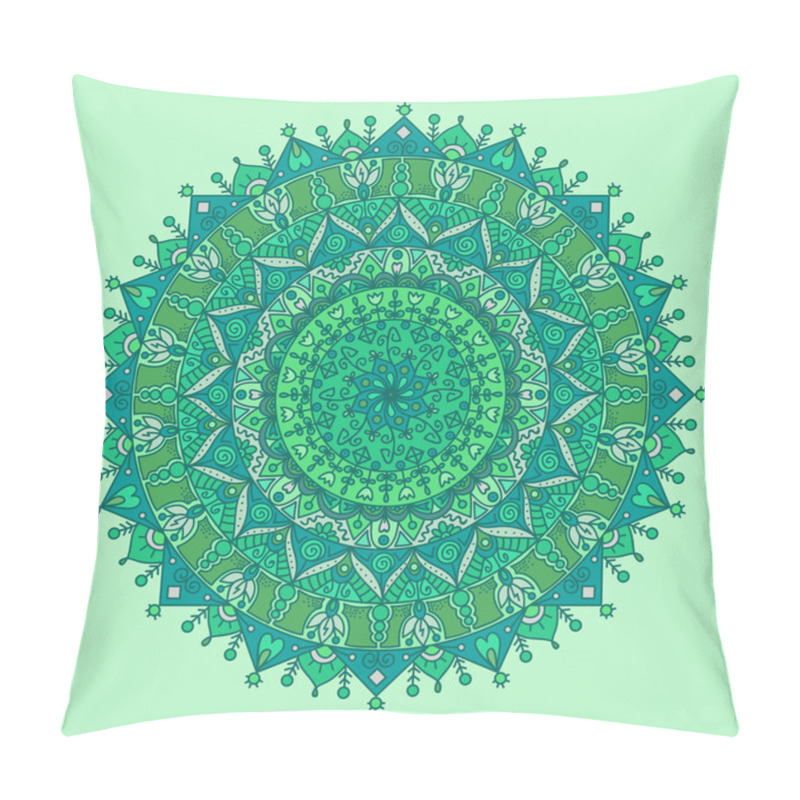 Personality  Abstract Hand Drawn Background With Mandala. Round Ornament Pattern.  Pillow Covers